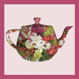 Christmas Floral Arrangement in Rich Colors  - 3D Teapot by Marian Bell