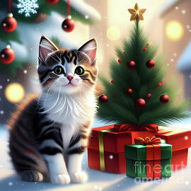 Christmas Kitten by Eva Lechner