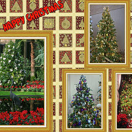 Christmas Trees Collage by Sally Weigand