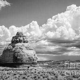 Church Rock and Its Door Black and White by Bob Lentz