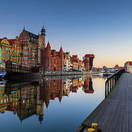 City Skyline Of Gdansk At Dawn In Poland by Artur Bogacki