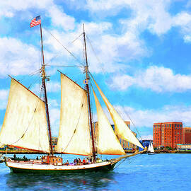 Classic Tall Ship In Boston Harbor by Mark Tisdale