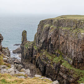 Cliff tops above St Govan Chapel by Shirley Mitchell