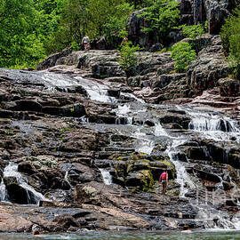 Climbing On Rocky Falls Waterfalls by Jennifer White