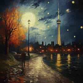 CN Tower At Night - Toronto by Marian's Graphic
