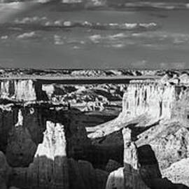 Panorama from Coal Mine Canyon in Black and White by Henk Meijer Photography