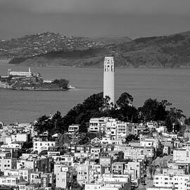 Coit Tower and Alcatraz San Francisco California by Carol Highsmith