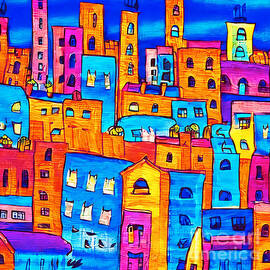  Collection of captivating cityscape vibrant colors watercolor paintings by MOUNIR KHALFOUF