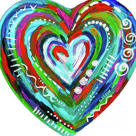 Colorful Abstract Heart by Genevieve Esson