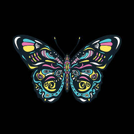 Colorful mandala butterfly by Norman W