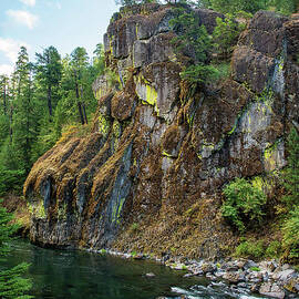 Colorful Rock Formation on the Umpqua River by Scott Pellegrin