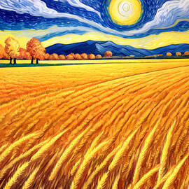 Colorful Wheat field  by Louise Lavallee
