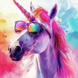 Cool Colorful Unicorn Vibes by Matthias Hauser