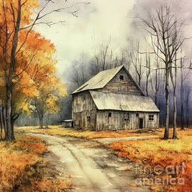 Country Barn In Autumn by Tina LeCour