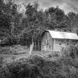 Creeper Trail Farm Barn Damascus Virginia Black and White by Debra and Dave Vanderlaan