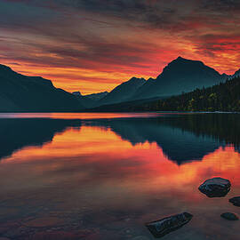 Crimson Dawn at West Glacier by Adam Mateo Fierro