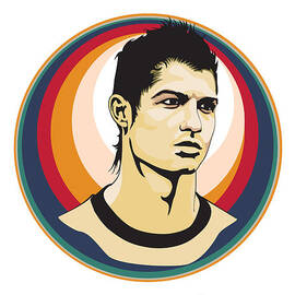 Cristiano Ronaldo Siuuu Retro Potrait by Kirania Finest