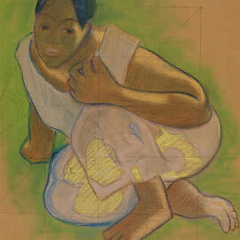 Crouching Tahitian Woman -related to the painting Nafea faa ipoipo -When Will You Marry?--. Paul ... by paul gauguin