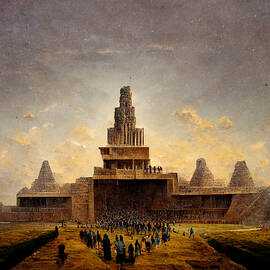 crowd  of  worshipers  out  side  an  ancient  temple    4ada7d6d  a014  4dec  b192  06c4eefba94e by by Celestial Images