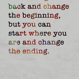 C.S. Lewis Colorful Quote You can't go back and change the beginning by Design Turnpike