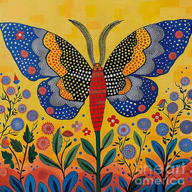 Cute Bohemian Style Butterfly and Petals by Iyanuoluwa Akojiyan