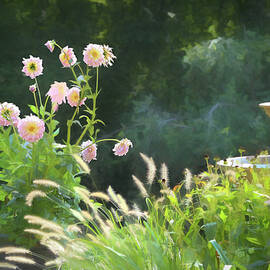 Dahlias in a Fall Garden  by Mary Lynn Giacomini