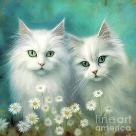 Daisy Cats by Jutta Maria Pusl