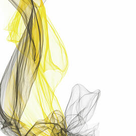 Descent - Yellow And Gray Abstract Modern Art by Lourry Legarde