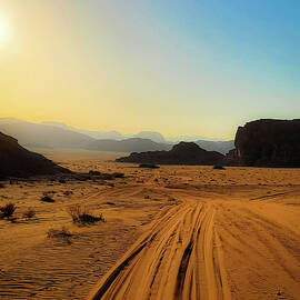 Deserted Desert Road by Andrea Whitaker