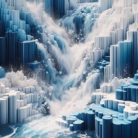 Digital Cascading Waterfall by Ronald Mills