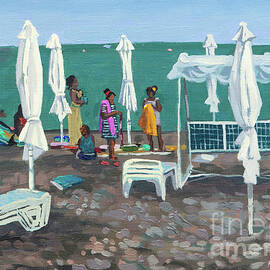 Divnomorsk beach umbrellas by Alexandra Tarasova
