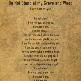 Do Not Stand at My Grave and Weep by Clare Harper Lyon Classic Poem on Parchment by Design Turnpike