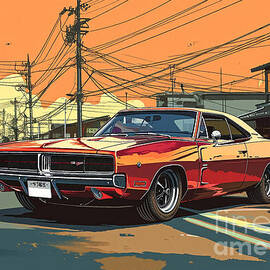 Dodge Charger classic car by Destiney Sullivan