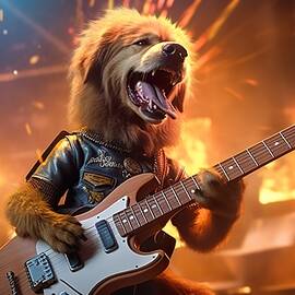 Dog Guitar Musician Music Stage Electric Guitar Instrument Occurs Live Concert Festival Tape Firewor by More Than Pictures