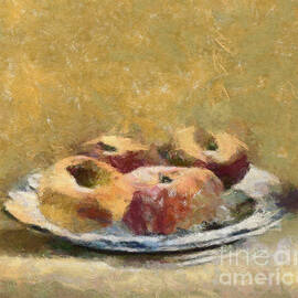 Donut Peaches on Dutch Plate by Dragica Micki Fortuna