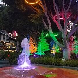 Downtown Disney Fountain Lights 2 by Troy Wilson-Ripsom