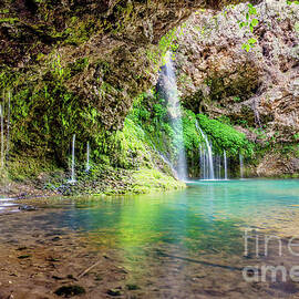 Dripping Springs Falls From The Cave by Jennifer White