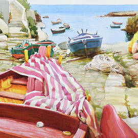 Colorful Boats by the Sea by Steve Henderson