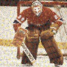 Dryden in action by Hockey Mosaics