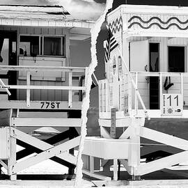 Dual Torn Collection - Life Guard Station Miami Beach by Philippe HUGONNARD