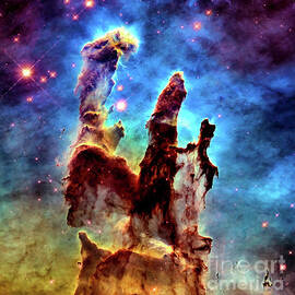 Eagle Nebula Pillars of Creation in High Resolution by M G Whittingham