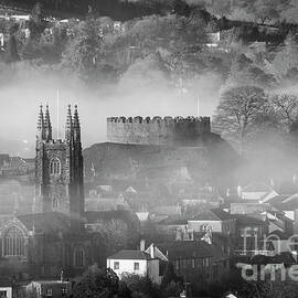 Early morning mist, Totnes, Devon by Justin Foulkes