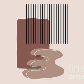 Earthy Browns Abstract Contemporary Boho Watercolor Shape Graphic Design 5 2023 Color of the Year Re by Petite Patterns