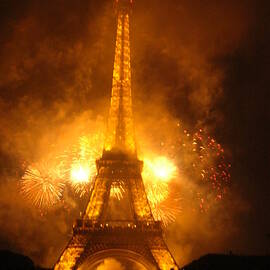 Eiffel Tower Fireworks, Paris Power Display by Caritas Creation