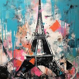 Eiffel Tower Fusion- A Basquiat Picasso Reverie