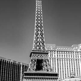 Eiffel Tower Las Vegas Nevada Black and White by Dave Morgan