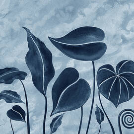 Elegant Exotic Tropical Leaves Garden Botanical Watercolor II by Irina Sztukowski