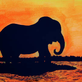 Elephant Sunset by Angela Brunson