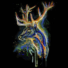 Elk Head Reversed Colors by Marian Voicu