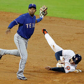 Elvis Andrus and George Springer by Scott Halleran